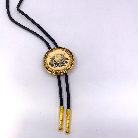 Vintage Barlow Buffalo Skull Bolo Tie – NIB – Western Cowboy Rockabilly - Picture 8 of 17